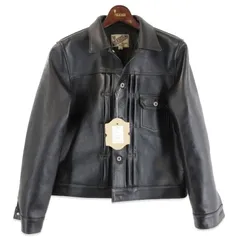 未使用 Y'2 LEATHER ワイツーレザー レザージャケット EB-140 ECO HORSE TYPE I JEAN JACKET ブラック 黒 42 71016151のサムネイル