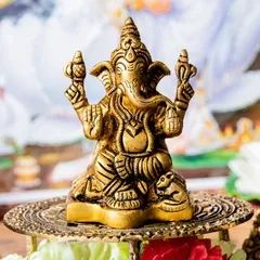 ガネーシャ　座りガネーシャ像　Ganesha　なめらかな美しい仕上げ　高さ：約8cm / ガネーシャ ガネーシュ Ganのサムネイル