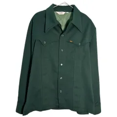 70年代 USA製 Lee リー ウエスタンジャケット ヴィンテージ グリーン(メンズ L)中古 古着 Y4741のサムネイル