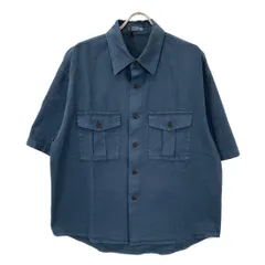 AURALEE　オーラリー　ブルー PRODUCT DYED FINX GABARDINE ハーフスリーブシャツ　5のサムネイル