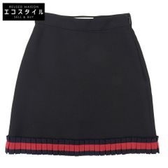 極美品✨GUCCI デニム ミニスカート ビジュー レザー ホワイト 36 希少