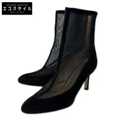 PELLICO　ペリーコ　DOT TULLE BOOTS METRO スエードｘメッシュ ヒール ショートブーツ　37 1/2のサムネイル