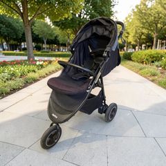 美品 Aprica AB型 スムーヴプレミアム ベビーカー 三輪 ブラックグレー