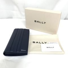 G*3様 BALLY ゴールド ロゴプリントラウンドジップ 長財布 ブラック