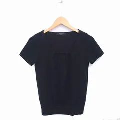 プレミアム バイ ビッキー PREMIUM BY VICKY ニット セーター スクエアネック 無地 シンプル ウール混 半袖 2 黒 ブラック /TT8のサムネイル