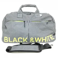【美品】ブラックアンドホワイト 2WAYビッグボストンバッグ 白×黒 ギンガムチェック ショルダーストラップ付  ゴルフ Black＆Whiteのサムネイル