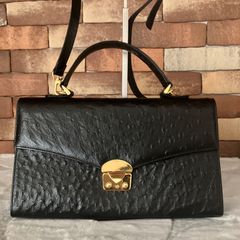 オーストリッチ 2WAYバッグ ハンドバッグ ショルダー ジェニュイン 