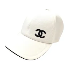 CHANEL シャネル 黒ロゴ ココマーク キャップ ホワイト 管理番号：11508のサムネイル