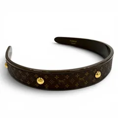 極美品★LOUIS VUITTON ルイヴィトン 2025年製 M03539 ヘッドバンド MNG レジン レザー使い モノグラム カチューシャ ブラウンのサムネイル