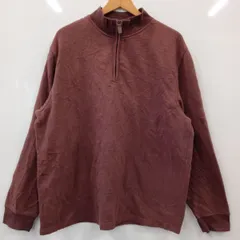 P89●George●ジョージ●ヴィンテージ●スウェット●長袖●裏起毛●ユニセックス●ハーフジップ●メンズ●sizeXL●茶色のサムネイル