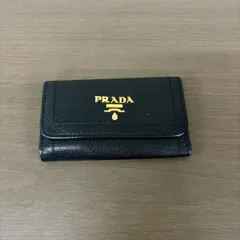 (o2225) PRADA キーケース ブラック レザー ６連 箱無しのサムネイル