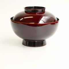 蓋付き煮物椀 10客 茶事 懐石 越前塗 天竜寺 外朱内黒漆 - メルカリ
