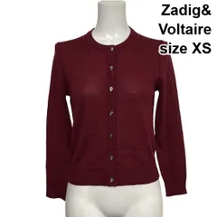 ◆ ザディグエヴォルテール Zadig&Voltaire クルーネックカーディガン ニット 長袖 スカルボタン ウール100% XS 5号 レディース S6H234のサムネイル