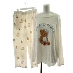ジェラートピケ gelato pique 24AW GOOD NIGHT BEAR柄ワンポイントロンT&ロングパンツ ルームウェア 部屋着 F 白 ホワイト PWCT244257 PWCP244260 /AN54のサムネイル