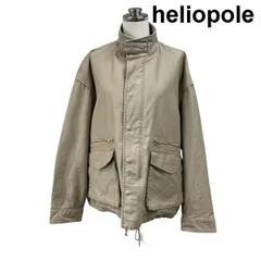 ◇ エリオポール heliopole ミリタリーショートブルゾン 長袖 ハイネック ドローコード  ベージュ コットン M 9号 レディース S6H258のサムネイル