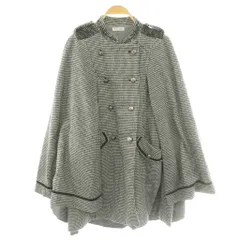 アクシーズファム axes femme 千鳥柄ダブルボタンケープコート F 白 ホワイト 黒 ブラック /SS ■OS ■MAのサムネイル