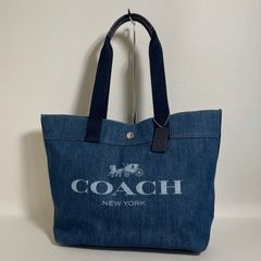 おっちい様0737 極美品 COACH コーチ デニム フローラル トートバッグ