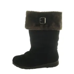 ハッシュパピー Hush Puppies ファーショートブーツ スエード 25.0cm 黒 ブラック /MI ■MAのサムネイル