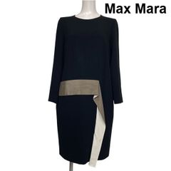 未使用タグ付 MaxMara ひざ丈ワンピース パイピングデザイン 胸元