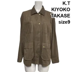 ◆ ケーティーキヨコタカセ K.T KIYOKO TAKASE スエード調ブルゾン ジャケット 長袖 オーバーサイズ ブラウン 9 M 9号 レディース S6H217のサムネイル