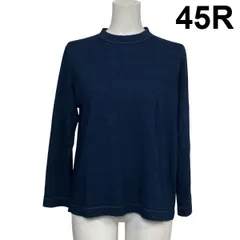 ◆ フォーティファイブアール 45R 長袖カットソー Tシャツ ロンT モックネック ネイビー コットン100％ M～L 9～11号 レディース S6H218のサムネイル