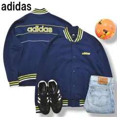 アディダス adidas スウェット スタジアム ジャケット スタジャン トレーナー ブルゾン スリーストライプス 裏地 パイル O ネイビー ストリート スポーツ カジュアル ウェア メンズのサムネイル