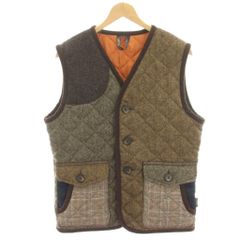 美品/レア】LAVENHAM キルティング カーキ ベスト 38(ラベンハム