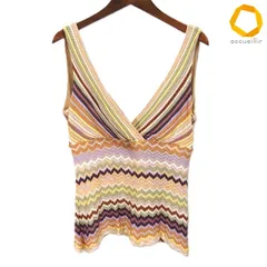 #a ミッソーニ MISSONI タンクトップ  マルチ ニット カットソー ノースリーブ カシュクール ボーダー イタリア製 レディース [990633] k01のサムネイル