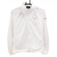 パーリーゲイツ 半袖ポロシャツ ネイビー×白 ロゴ総柄 メンズ 7(2XL