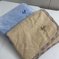 新品未使用 BURBERRY 綿ハーフケット 140×100cm ブルー - メルカリ