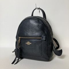 COACH コーチ シボ革リュック バックパック ブラック - メルカリ