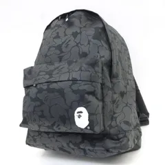 A BATHING APE アベイシングエイプ 猿迷彩 サルカモ 総柄 フェイスロゴ プリント バックパック リュック ※中古のサムネイル