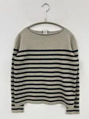 jeanPaul GAULTIER ニット/セーター 38 グレー ウール・ニット ボーダー柄 長袖 ミドル丈 ボートネック レディースのサムネイル