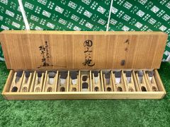 中古品 最高級 三ツ裏 追入ノミ 聖護院 朱丹柄 十本組 鑿 のみ 木 