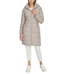 カルバンクライン レディース アウター ジャケット・ブルゾン コート Calvin Klein Womens Hooded Puffer Coat Atmosphereのサムネイル