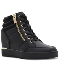 アルド レディース シューズ スニーカー レース ALDO Womens Ereliclya LaceUp Zip Wedge HighTop Sneakers Black Multi ブラックのサムネイル