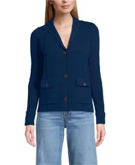 ランズエンド レディース アウター ジャケット・ブルゾン リブ セーター ブレザー Lands End Womens Drifter Ribbed Collared Blazer Sweater Deのサムネイル