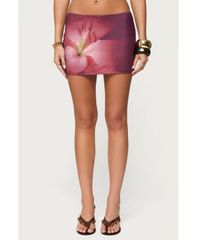 어딕티드 레이디스 하의 스커트 미니 Edikted Womens Tiger Flower Mini Skort Burgundy 버건디