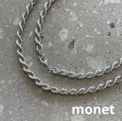 Monet モネ シルバー ロングネックレス ロープチェーン ヴィンテージ ② 43Y5569のサムネイル