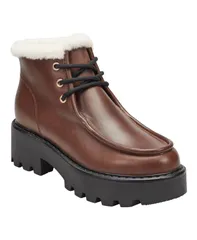 マーク・フィッシャー レディース シューズ ブーツ・レインブーツ レース Marc Fisher LTD Womens Percy LaceUp Booties Brown Leather ブラウンのサムネイル
