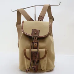 2607-2 ラルフローレン リュックサック RALPH LAUREN キャンバス×レザー製 ベージュ系 巾着型のサムネイル
