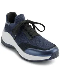 カール ラガーフェルド レディース シューズ スニーカー レース KARL LAGERFELD PARIS Womens Carsyn Lace Up Sneakers Navyblack ブラックのサムネイル