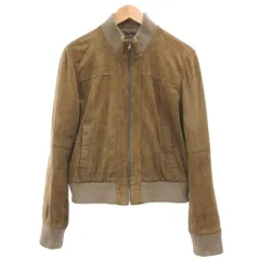 ザラ ベーシック ZARA BASIC スエードジャケット ブルゾン スウェード レザー 本革 XL 茶 ブラウン リブ襟 /SD ■ECF006のサムネイル