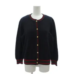 ロベルタディカメリーノ Roberta di Camerino カーディガン ニット 38 紺 ネイビー ラウンドネック 長袖 ウール /NU ■ECF006のサムネイル