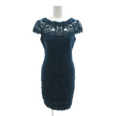 TADASHI SHOJI ブラック×ブルーレース切替 膝丈ワンピース - メルカリ