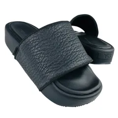 美品★Y-3★ワイスリー【SLIDE】レディース レザー切替し エンボス加工ブランドロゴデザイン プラットフォーム サンダル (23.5㎝) ブランドサンダル 夏靴 カジュアル レディースサンダル ブラックのサムネイル