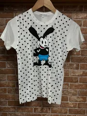 COMME des GARCONS コムデギャルソン Disney  ディズニー コラボ Tシャツ OSWALD  THE  LUCKY RABBIT   オズワルド　Mickey ミッキー　ドット　S  レディース　ホワイト　【未使用？】のサムネイル