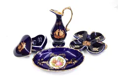 ▲LIMOGES リモージュ 陶器製 アクセサリーケース/ミニプレート他 4点▲クローバー/小物入れ/フランス製/アンティークのサムネイル