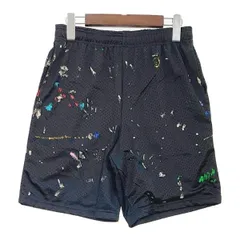 mnml ミニマル メッシュ ショートパンツ ショーツ 短パン ハーフパンツ ペイント加工 フェス メンズ Sサイズ ブラック ボトムス DM19648■のサムネイル