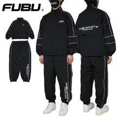 FUBU セットアップ フブ ナイロンジャケット アウター ナイロンパンツ メンズ レディース ブランド 大きいサイズ おしゃれ おすすめ 人気 黒 ストリート系 黒 fubu25aw003 ブラック M L XL XXLのサムネイル